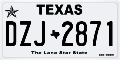 TX license plate DZJ2871