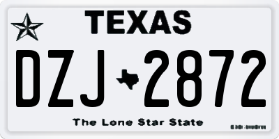 TX license plate DZJ2872