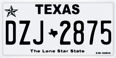 TX license plate DZJ2875