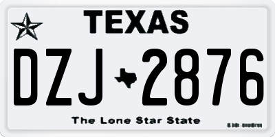 TX license plate DZJ2876