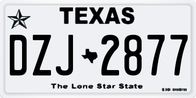 TX license plate DZJ2877
