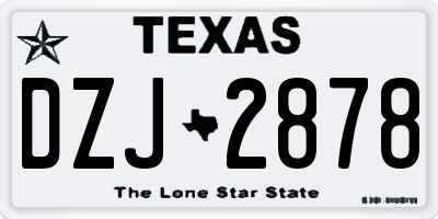 TX license plate DZJ2878