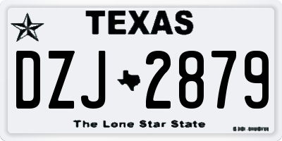 TX license plate DZJ2879