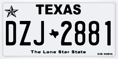 TX license plate DZJ2881