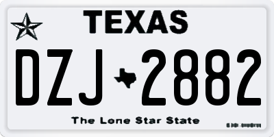 TX license plate DZJ2882