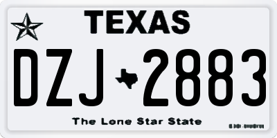 TX license plate DZJ2883