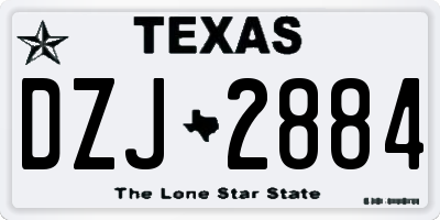 TX license plate DZJ2884