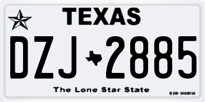 TX license plate DZJ2885