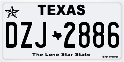 TX license plate DZJ2886