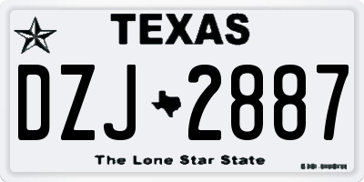 TX license plate DZJ2887