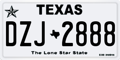 TX license plate DZJ2888