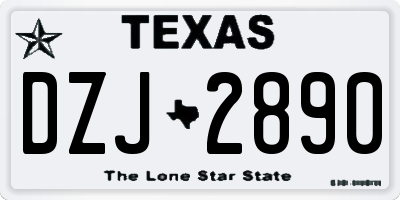 TX license plate DZJ2890