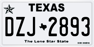 TX license plate DZJ2893