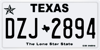 TX license plate DZJ2894