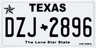 TX license plate DZJ2896