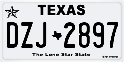 TX license plate DZJ2897