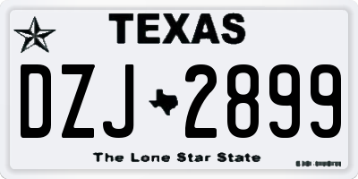 TX license plate DZJ2899