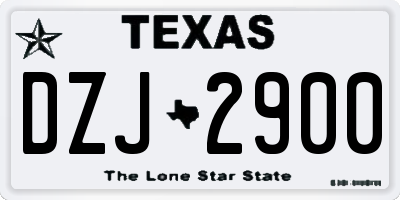 TX license plate DZJ2900