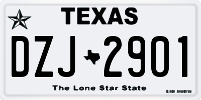 TX license plate DZJ2901