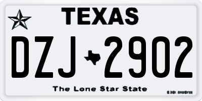TX license plate DZJ2902