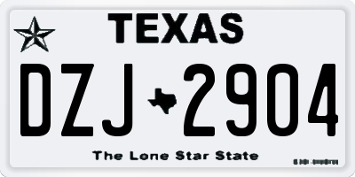 TX license plate DZJ2904