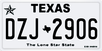 TX license plate DZJ2906