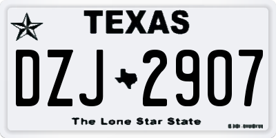 TX license plate DZJ2907