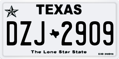 TX license plate DZJ2909