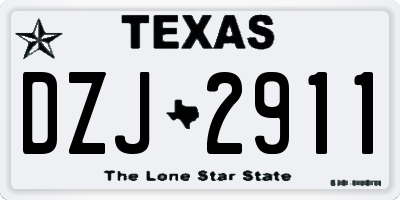 TX license plate DZJ2911
