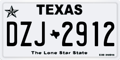 TX license plate DZJ2912