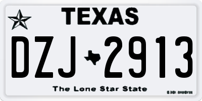TX license plate DZJ2913