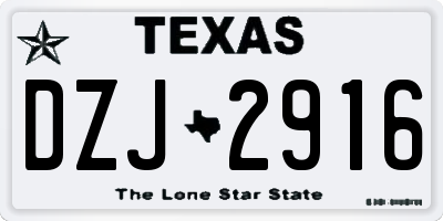 TX license plate DZJ2916