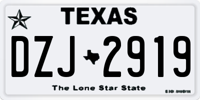 TX license plate DZJ2919