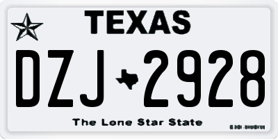 TX license plate DZJ2928