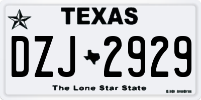 TX license plate DZJ2929