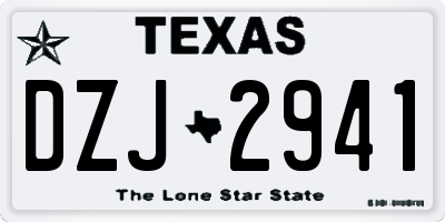 TX license plate DZJ2941