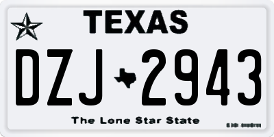TX license plate DZJ2943