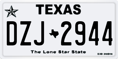 TX license plate DZJ2944
