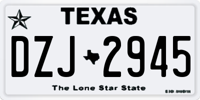 TX license plate DZJ2945