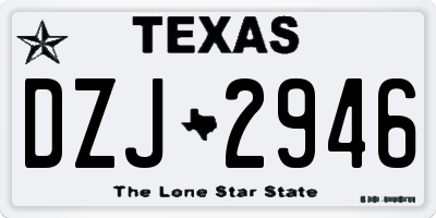 TX license plate DZJ2946