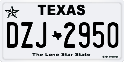 TX license plate DZJ2950