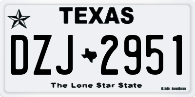 TX license plate DZJ2951