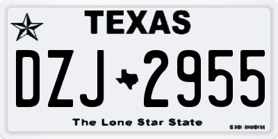 TX license plate DZJ2955