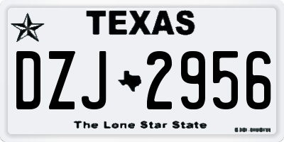 TX license plate DZJ2956