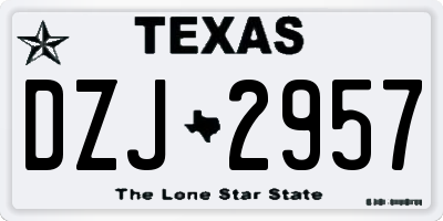 TX license plate DZJ2957