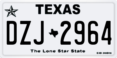 TX license plate DZJ2964