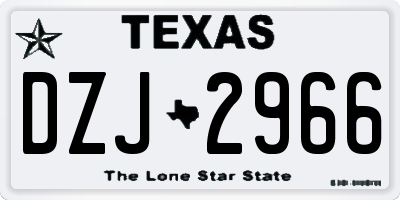 TX license plate DZJ2966