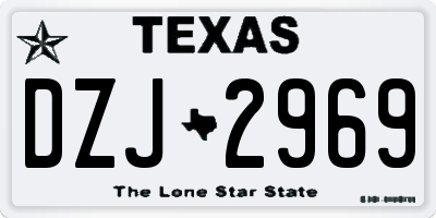 TX license plate DZJ2969