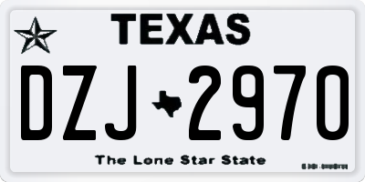 TX license plate DZJ2970