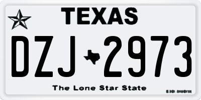 TX license plate DZJ2973